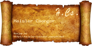 Heisler Csongor névjegykártya